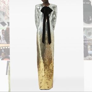 Nina Ricci bow embellished sequin gradient gown